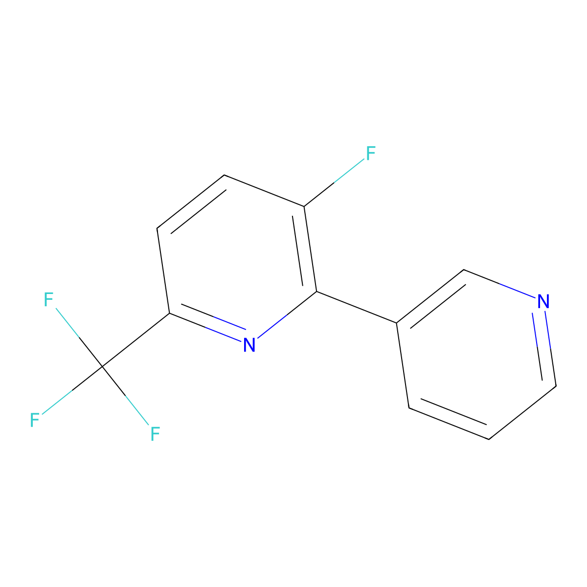 3-Fluoro-2-(pyridin-3-yl)-6-(trifluoromethyl)pyridine molecular structure, CAS 1214368-77-0