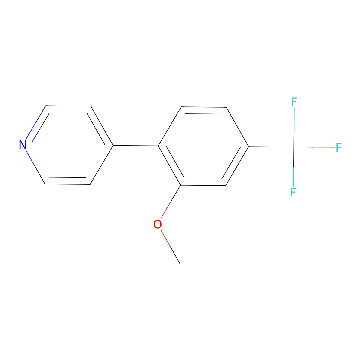 4-[2-Methoxy-4-(trifluoromethyl)phenyl]pyridine molecular structure, CAS 1214368-79-2