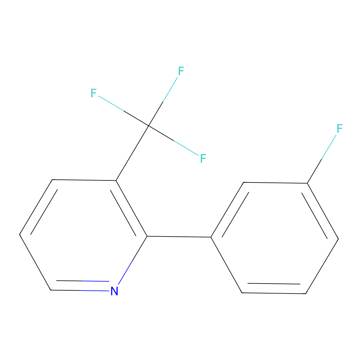 2-(3-Fluorophenyl)-3-(trifluoromethyl)pyridine molecular structure, CAS 1214368-80-5