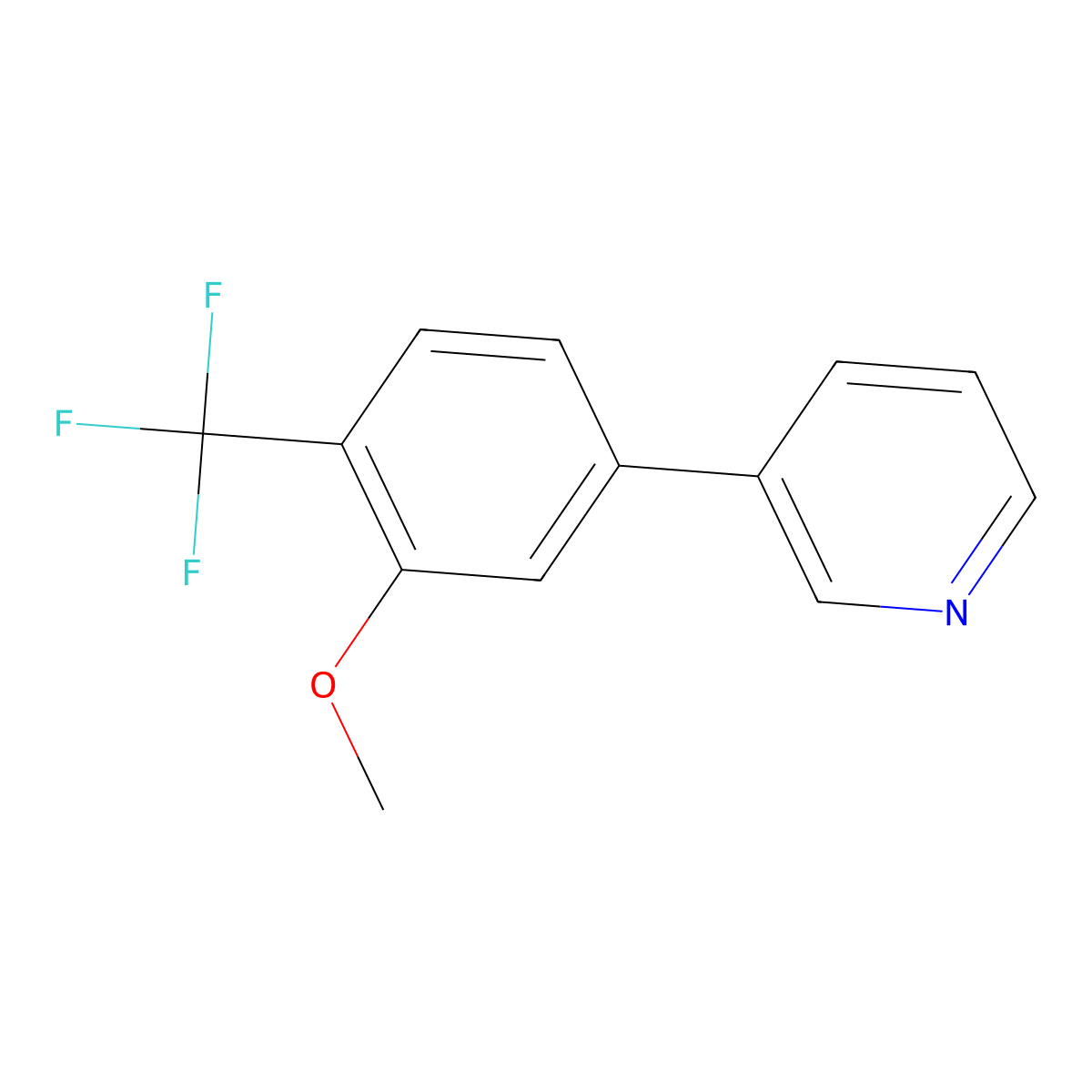 3-(3-Methoxy-4-(trifluoromethyl)phenyl)pyridine molecular structure, CAS 1214368-82-7