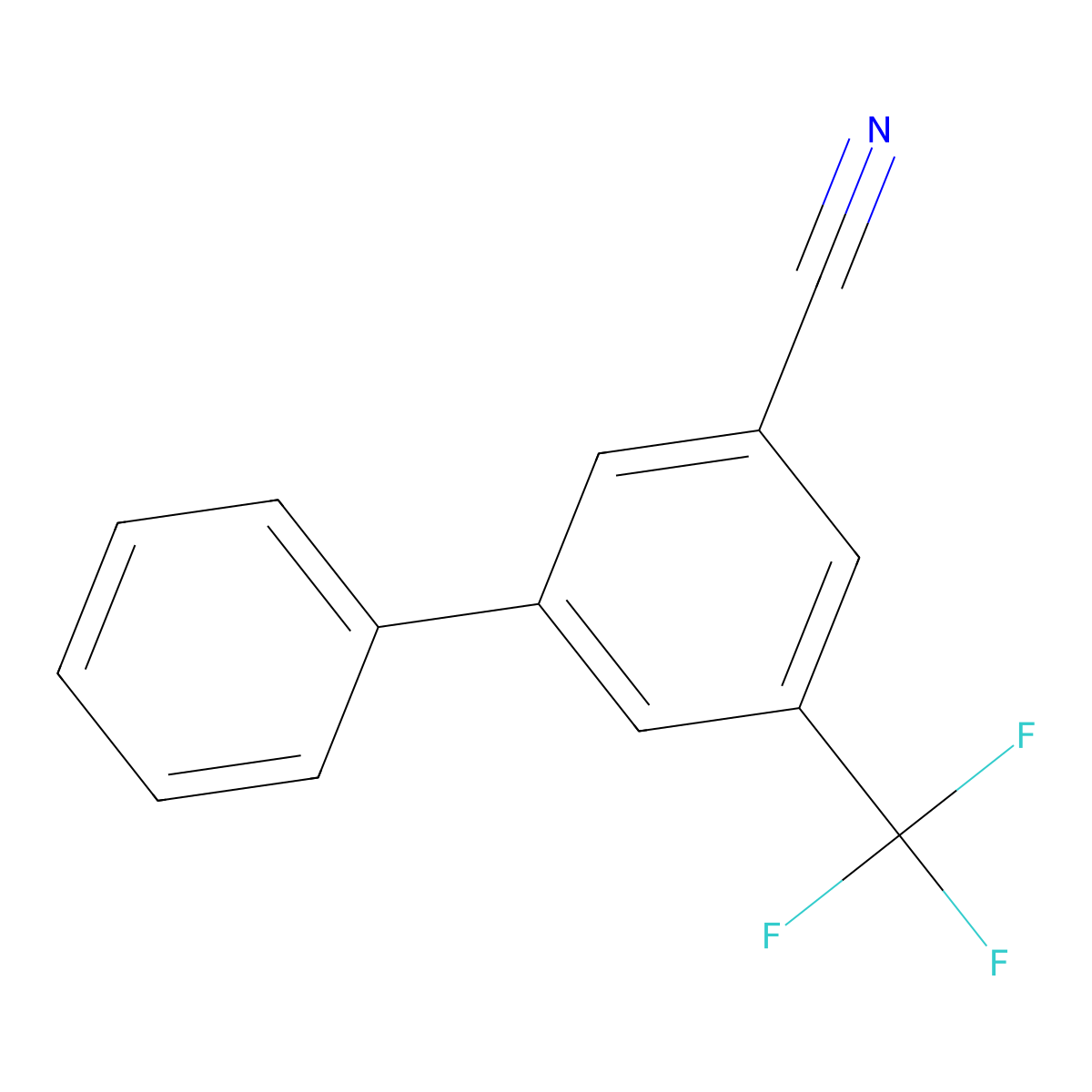 5-(Trifluoromethyl)-[1,1'-biphenyl]-3-carbonitrile molecular structure, CAS 1214368-83-8