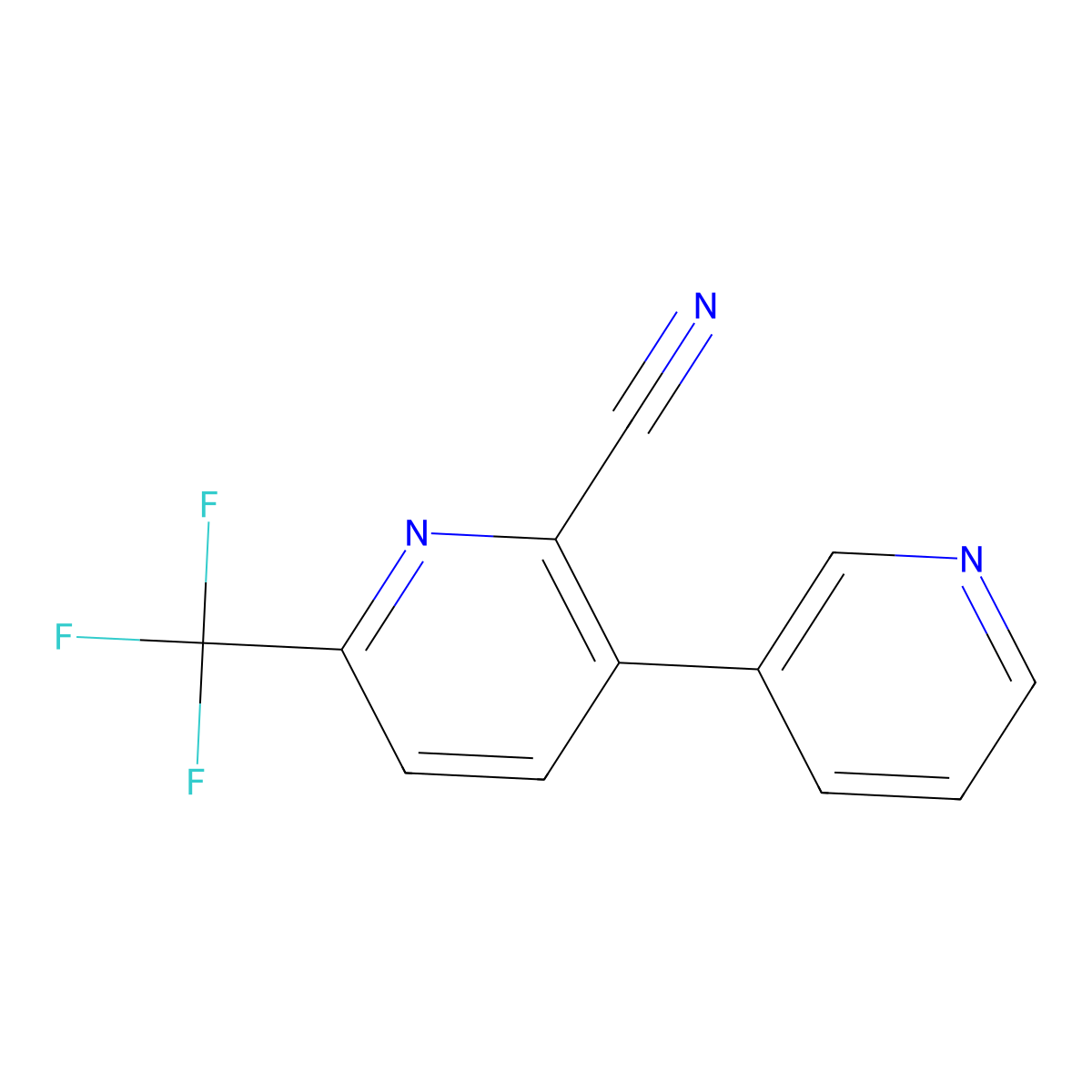 3-(Pyridin-3-yl)-6-(trifluoromethyl)picolinonitrile molecular structure, CAS 1214368-95-2