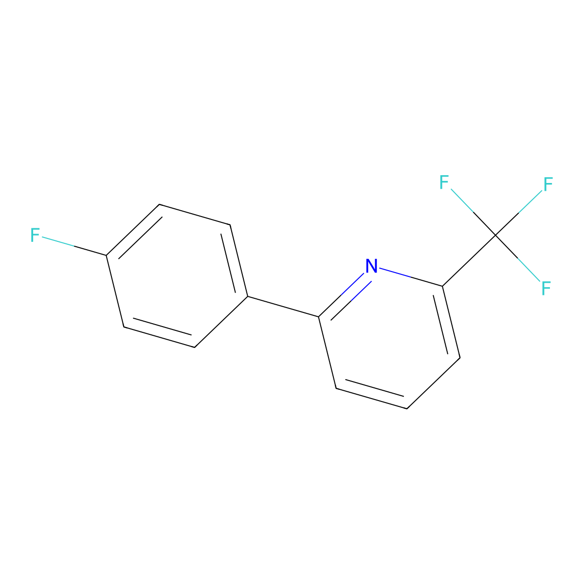 2-(4-Fluorophenyl)-6-(trifluoromethyl)pyridine molecular structure, CAS 1214368-96-3