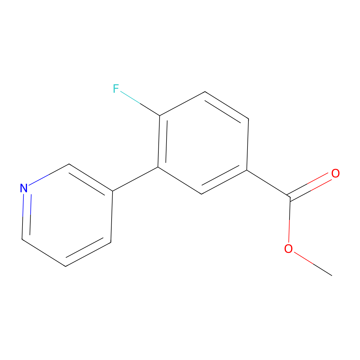 Methyl 4-fluoro-3-pyridin-3-ylbenzoate molecular structure, CAS 1214369-01-3