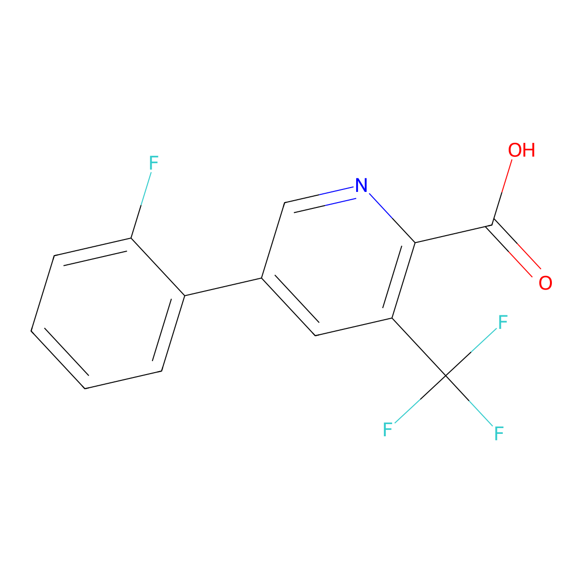 5-(2-Fluorophenyl)-3-(trifluoromethyl)picolinic acid molecular structure, CAS 1214369-02-4