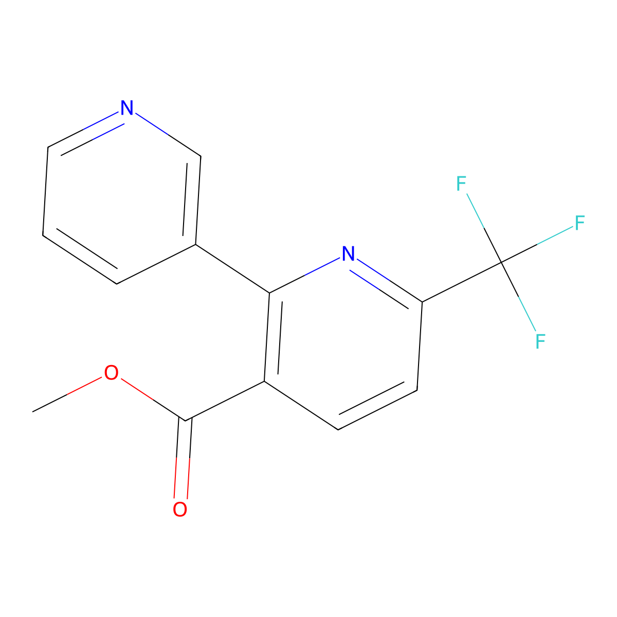 Methyl 2-(pyridin-3-yl)-6-(trifluoromethyl)nicotinate molecular structure, CAS 1214369-14-8
