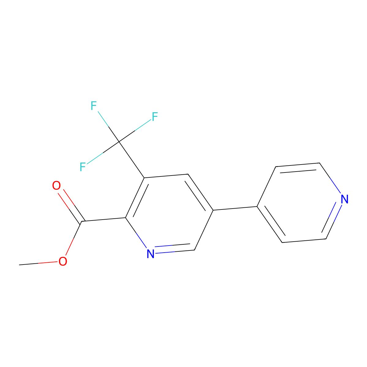 Methyl 5-(pyridin-4-yl)-3-(trifluoromethyl)picolinate molecular structure, CAS 1214369-17-1