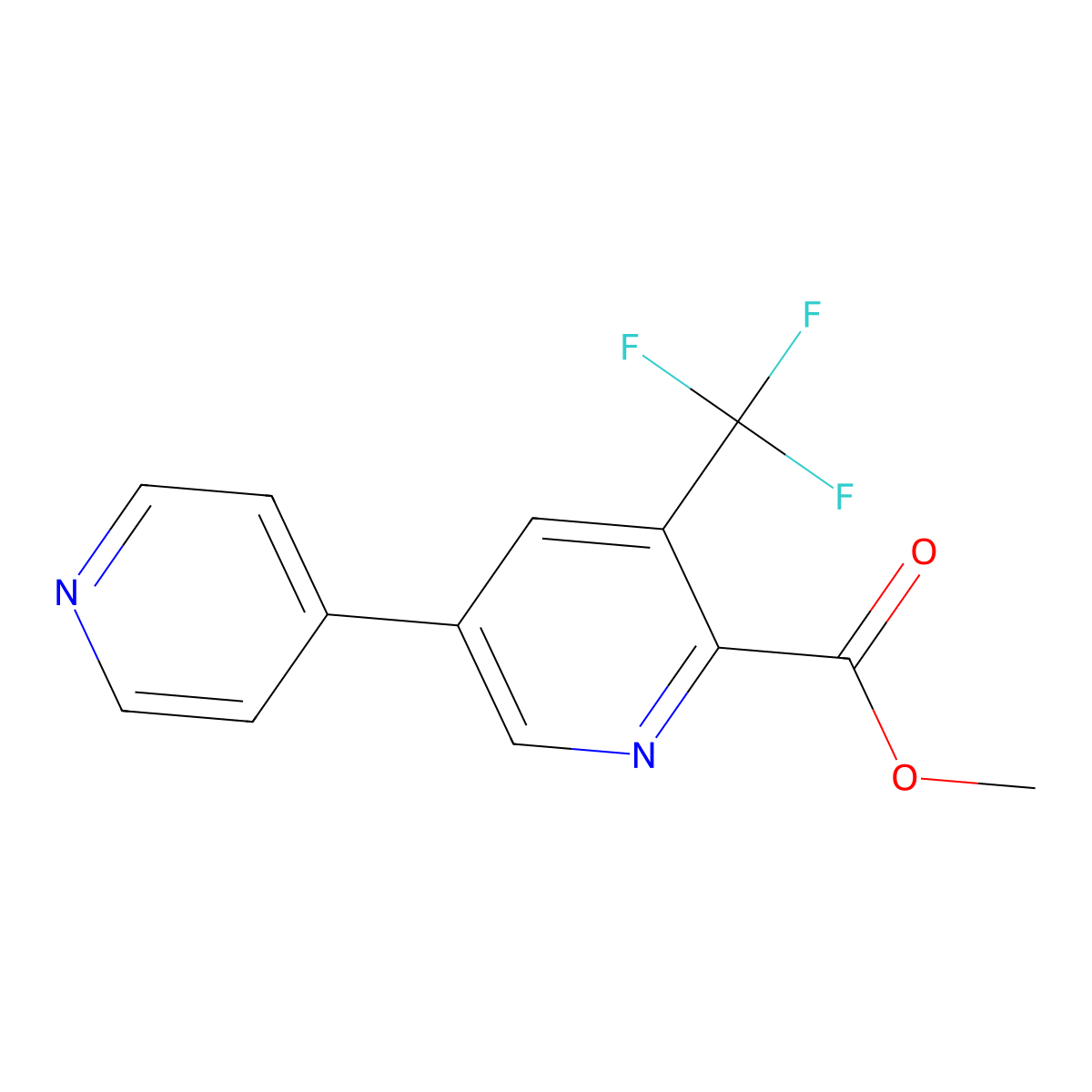 Methyl 5-(pyridin-4-yl)-3-(trifluoromethyl)picolinate molecular structure, CAS 1214369-17-1