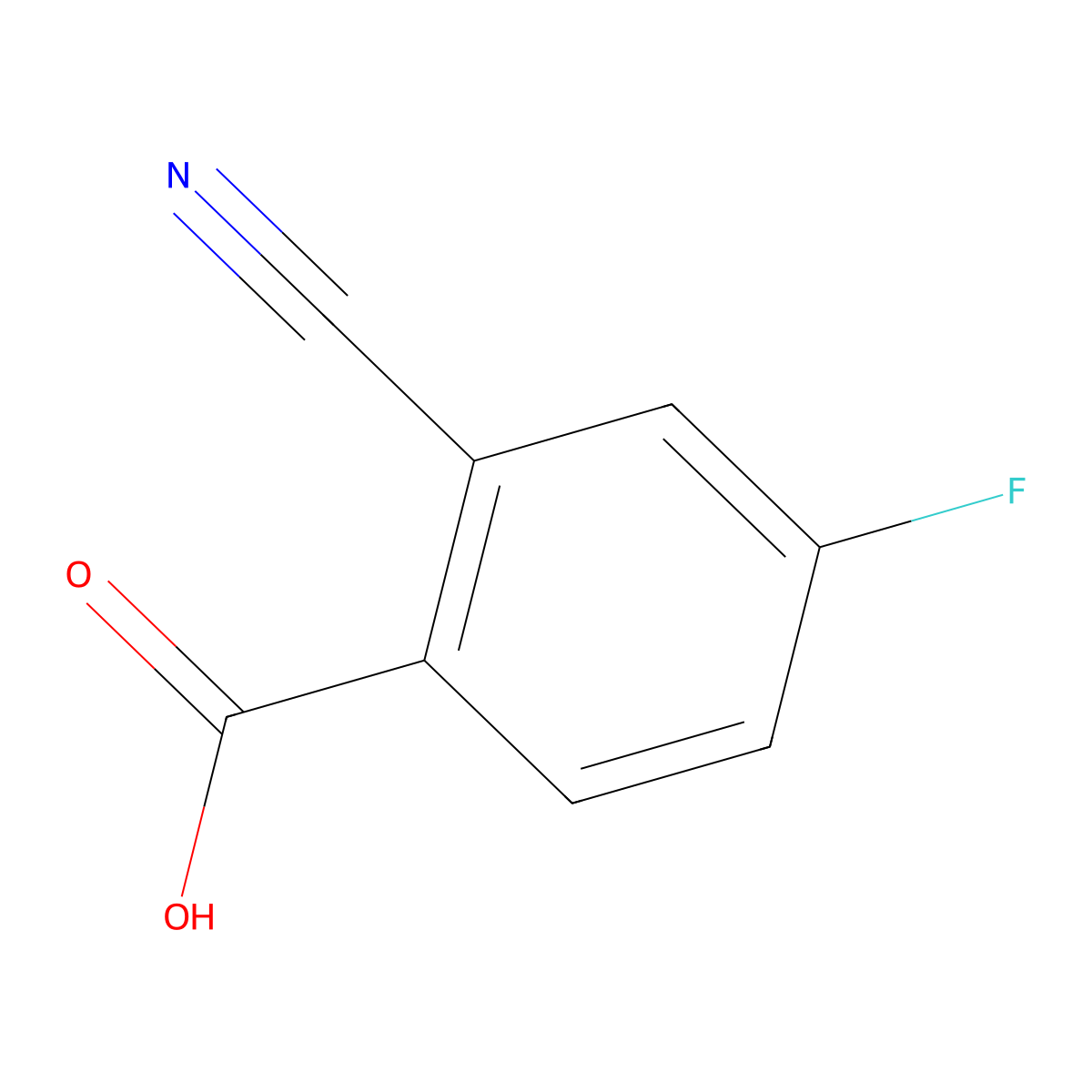 4-Fluoro-2-cyanobenzoic acid molecular structure, CAS 1214369-42-2