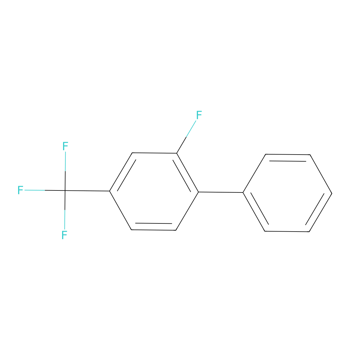 2-Fluoro-4-(trifluoromethyl)-1,1'-biphenyl molecular structure, CAS 1214369-54-6