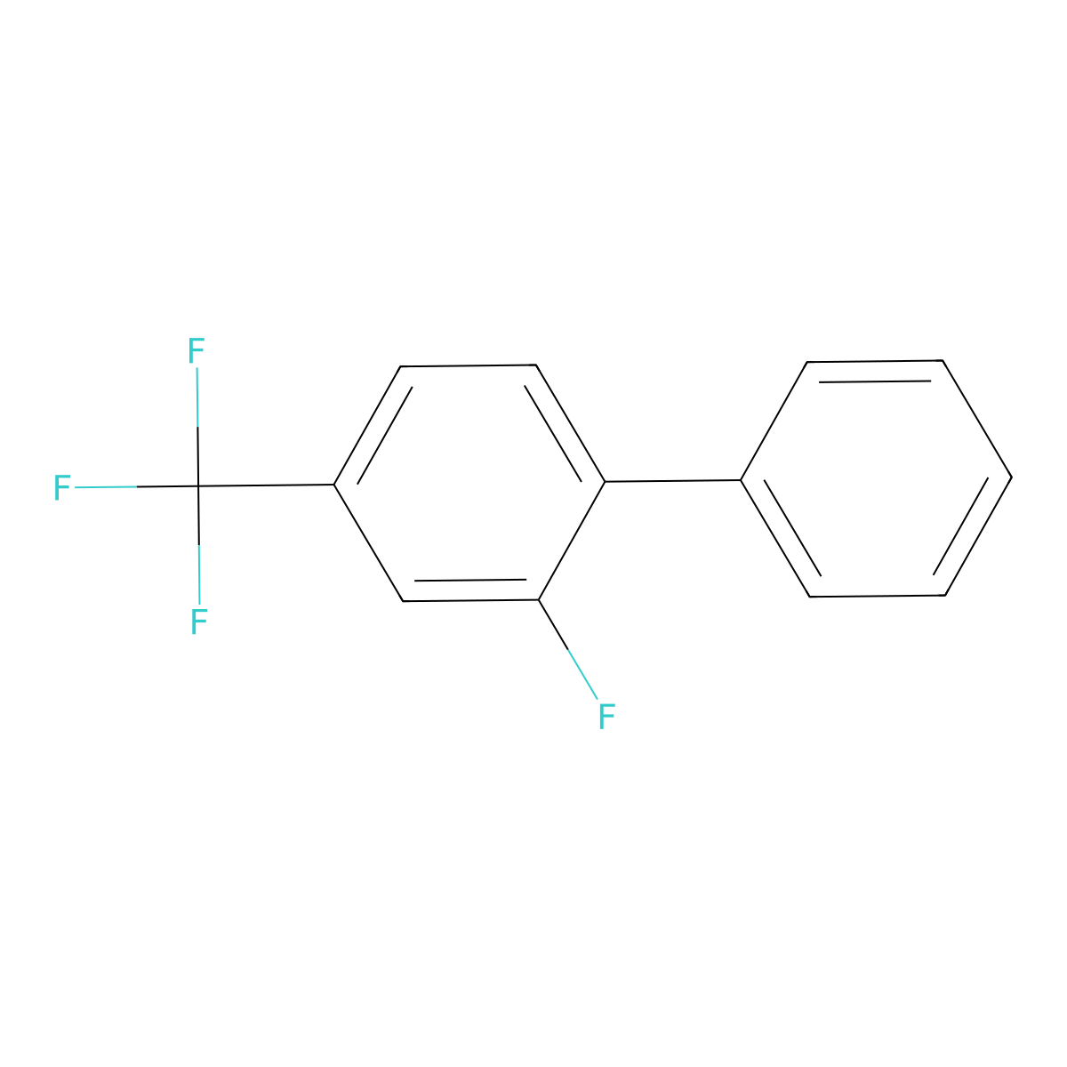 2-Fluoro-4-(trifluoromethyl)-1,1'-biphenyl molecular structure, CAS 1214369-54-6