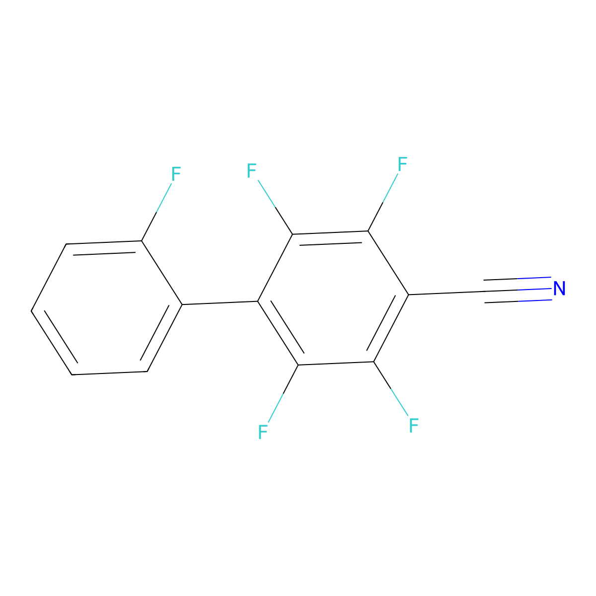 2,3,5,6-Tetrafluoro-4-(2-fluorophenyl)benzonitrile molecular structure, CAS 1214369-70-6