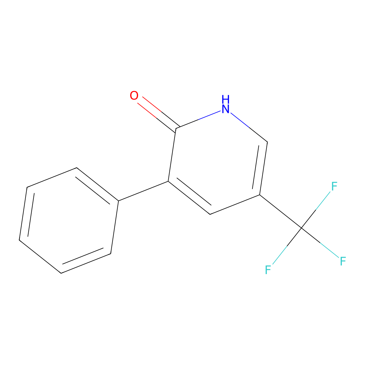 2-Hydroxy-3-phenyl-5-(trifluoromethyl)pyridine molecular structure, CAS 1214369-72-8
