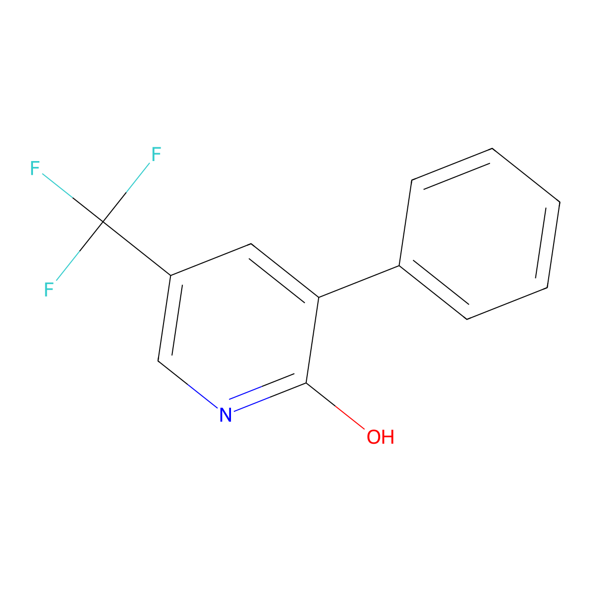 2-Hydroxy-3-phenyl-5-(trifluoromethyl)pyridine molecular structure, CAS 1214369-72-8