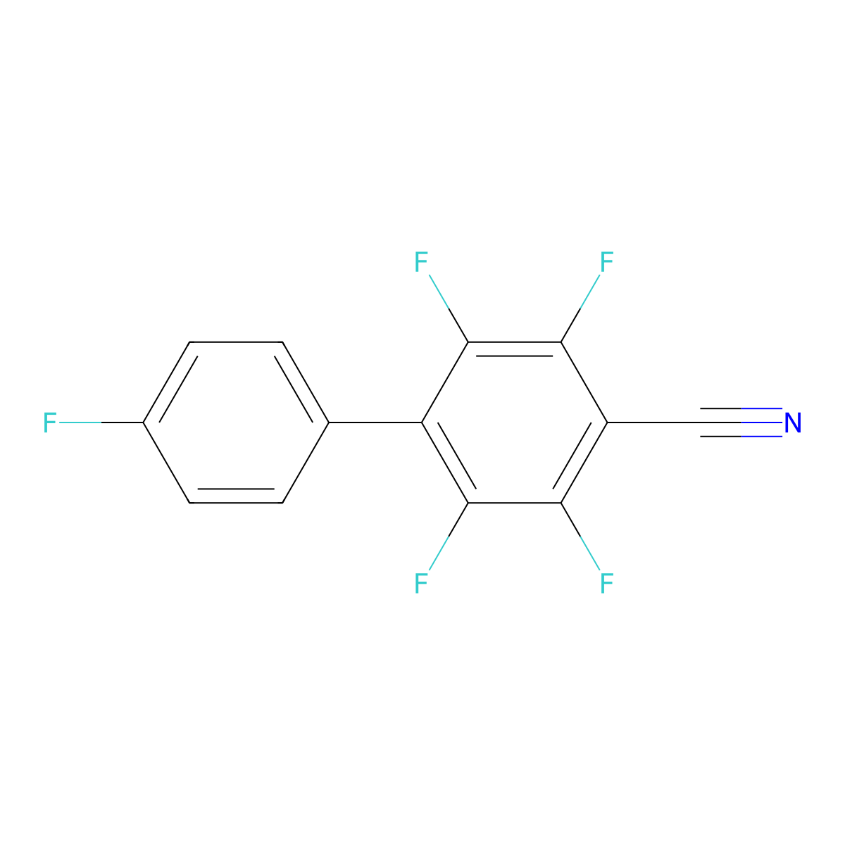 2,3,5,6-Tetrafluoro-4-(4-fluorophenyl)benzonitrile molecular structure, CAS 1214369-74-0