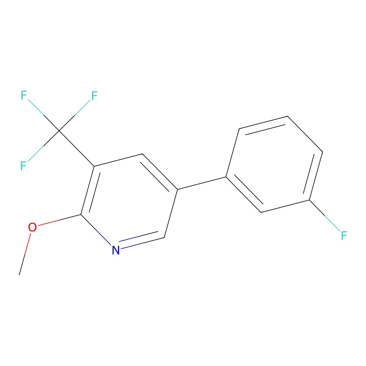 5-(3-Fluorophenyl)-2-methoxy-3-(trifluoromethyl)pyridine molecular structure, CAS 1214370-00-9
