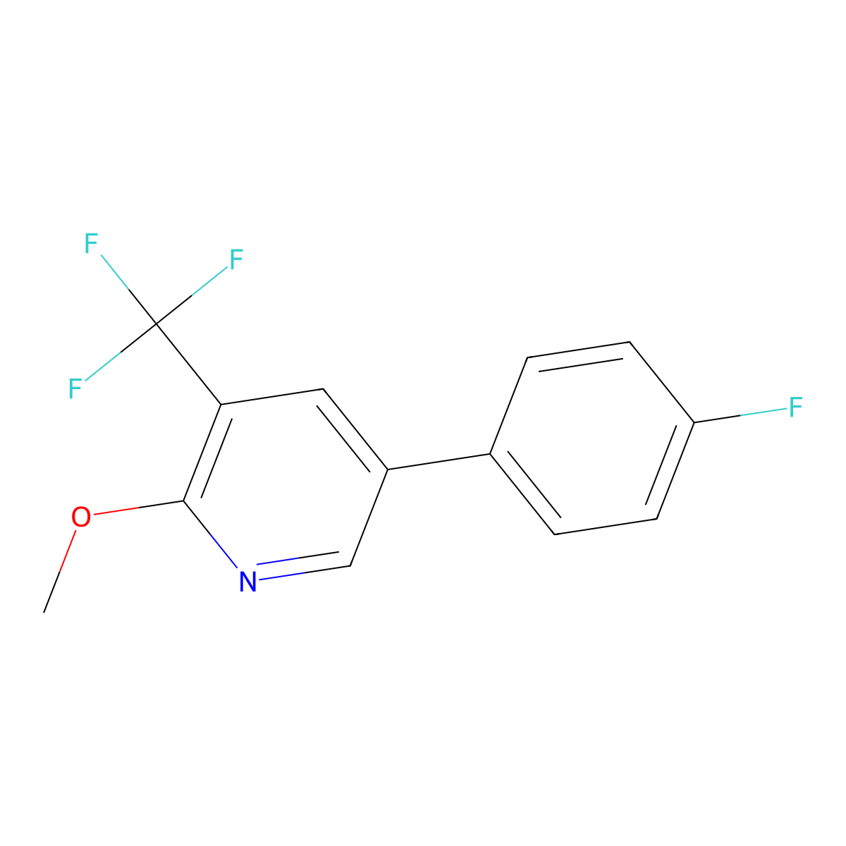5-(4-Fluorophenyl)-2-methoxy-3-(trifluoromethyl)pyridine molecular structure, CAS 1214370-16-7