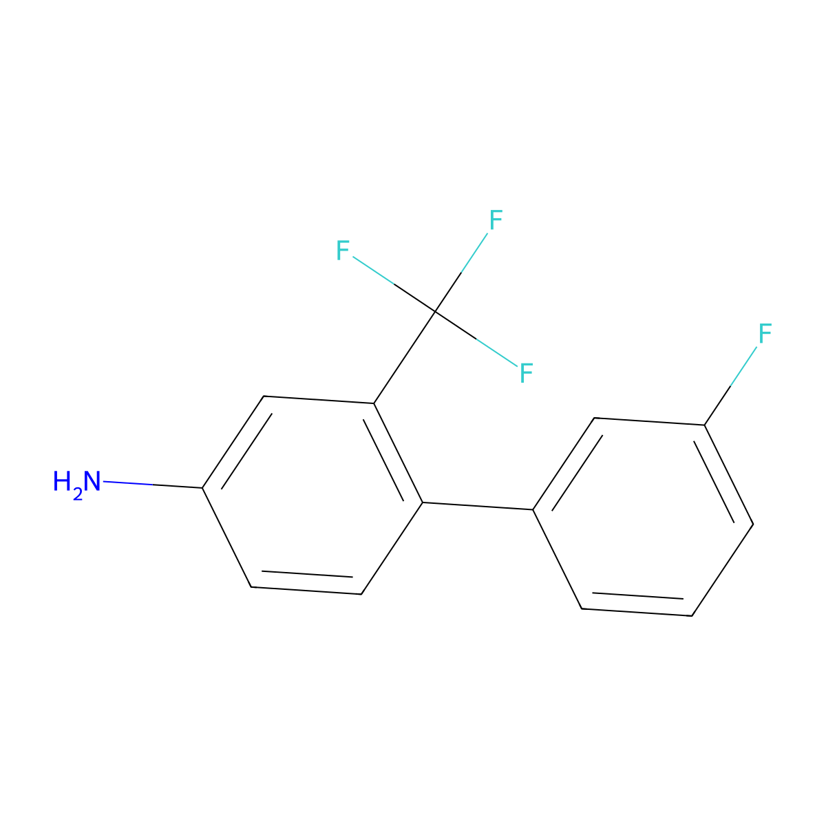 3'-Fluoro-2-(trifluoromethyl)biphenyl-4-amine molecular structure, CAS 1214370-28-1