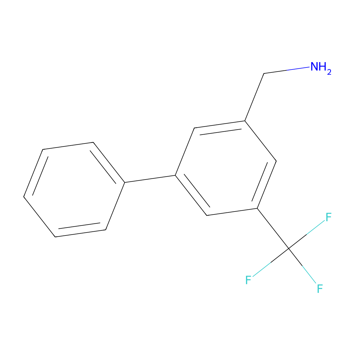 (5-(Trifluoromethyl)-[1,1'-biphenyl]-3-yl)methanamine molecular structure, CAS 1214370-34-9