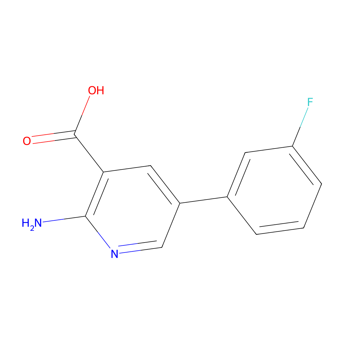 2-Amino-5-(3-fluorophenyl)pyridine-3-carboxylic acid molecular structure, CAS 1214370-44-1