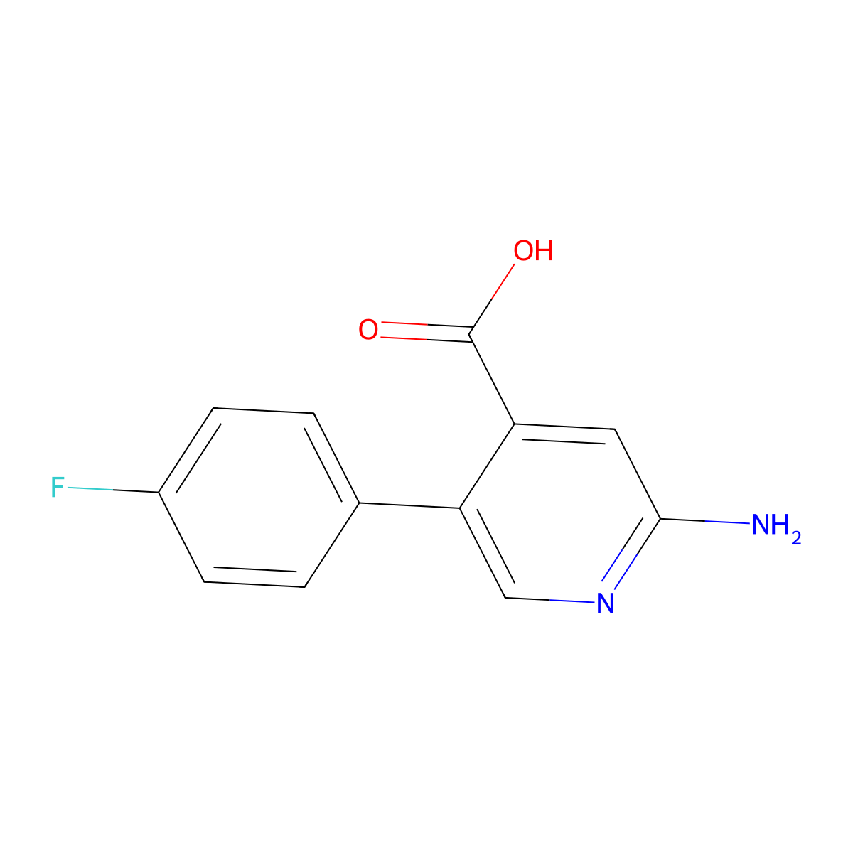 2-Amino-5-(4-fluorophenyl)isonicotinic acid molecular structure, CAS 1214370-50-9