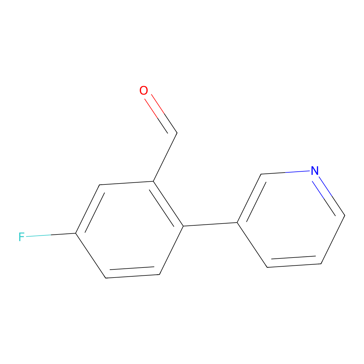 5-Fluoro-2-(pyridin-3-yl)benzaldehyde molecular structure, CAS 1214370-61-2