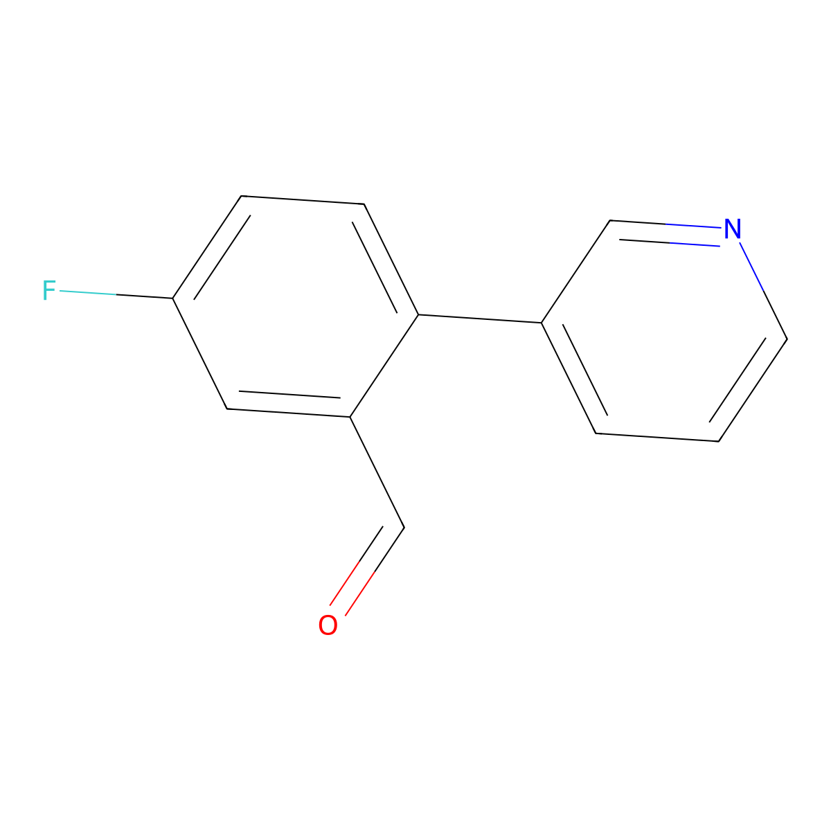 5-Fluoro-2-(pyridin-3-yl)benzaldehyde molecular structure, CAS 1214370-61-2