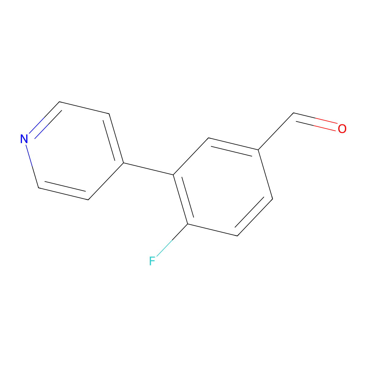 4-Fluoro-3-(pyridin-4-yl)benzaldehyde molecular structure, CAS 1214370-63-4