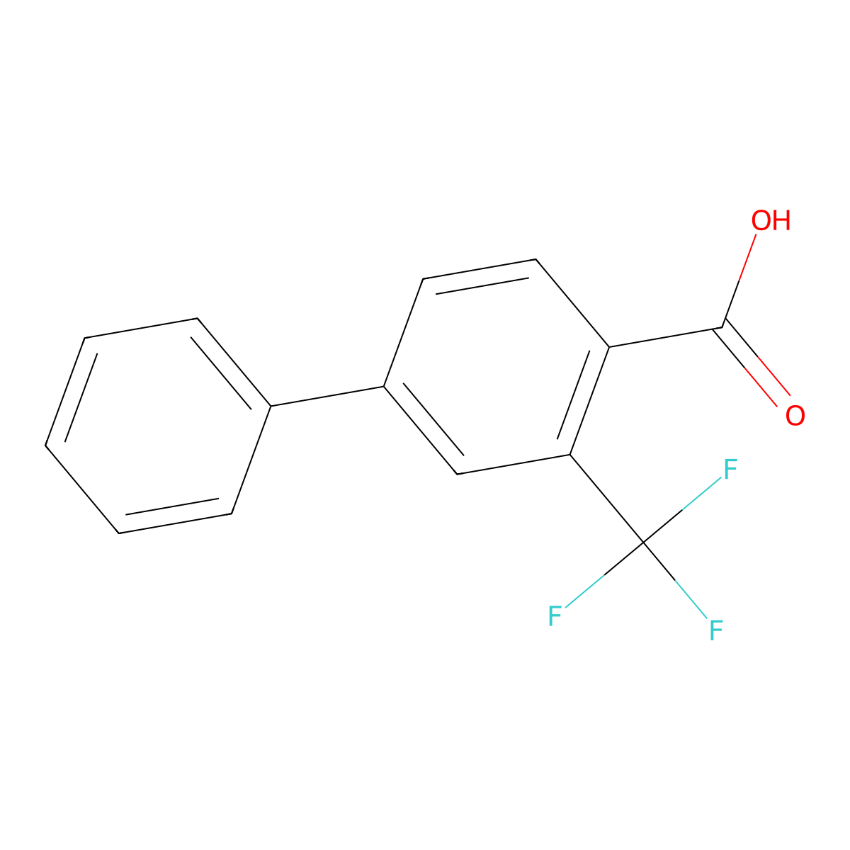 3-(Trifluoromethyl)-[1,1'-biphenyl]-4-carboxylic acid molecular structure, CAS 1214370-72-5