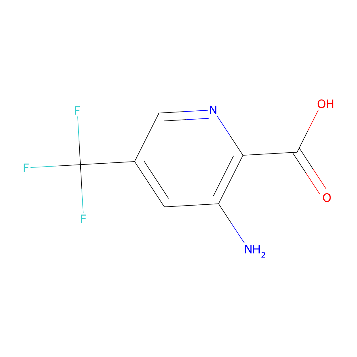 3-Amino-5-(trifluoromethyl)pyridine-2-carboxylic acid molecular structure, CAS 1214370-77-0