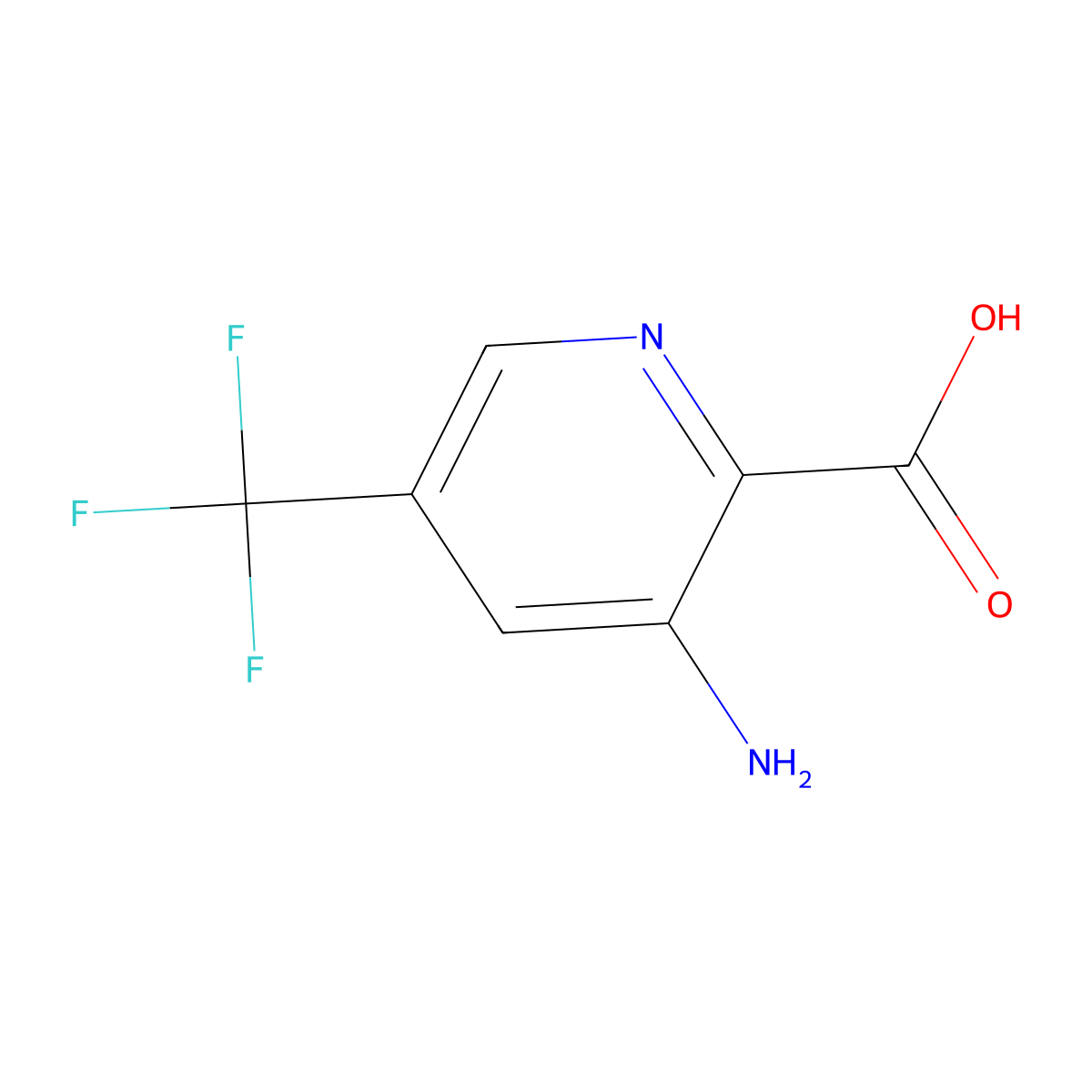 3-Amino-5-(trifluoromethyl)pyridine-2-carboxylic acid molecular structure, CAS 1214370-77-0