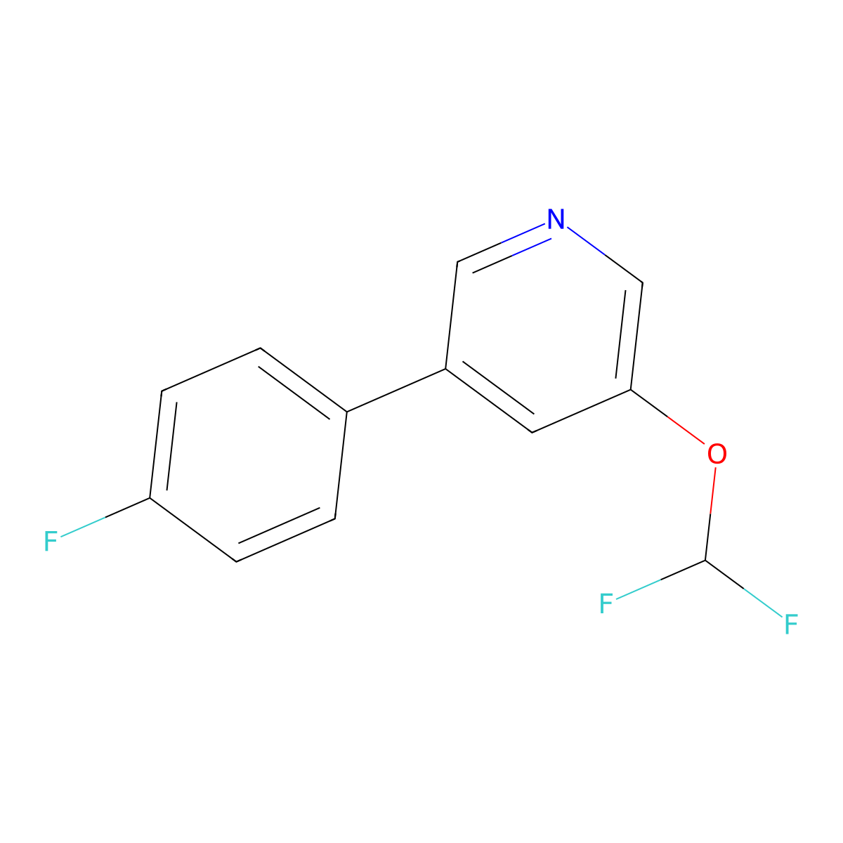 3-(Difluoromethoxy)-5-(4-fluorophenyl)pyridine molecular structure, CAS 1214370-78-1