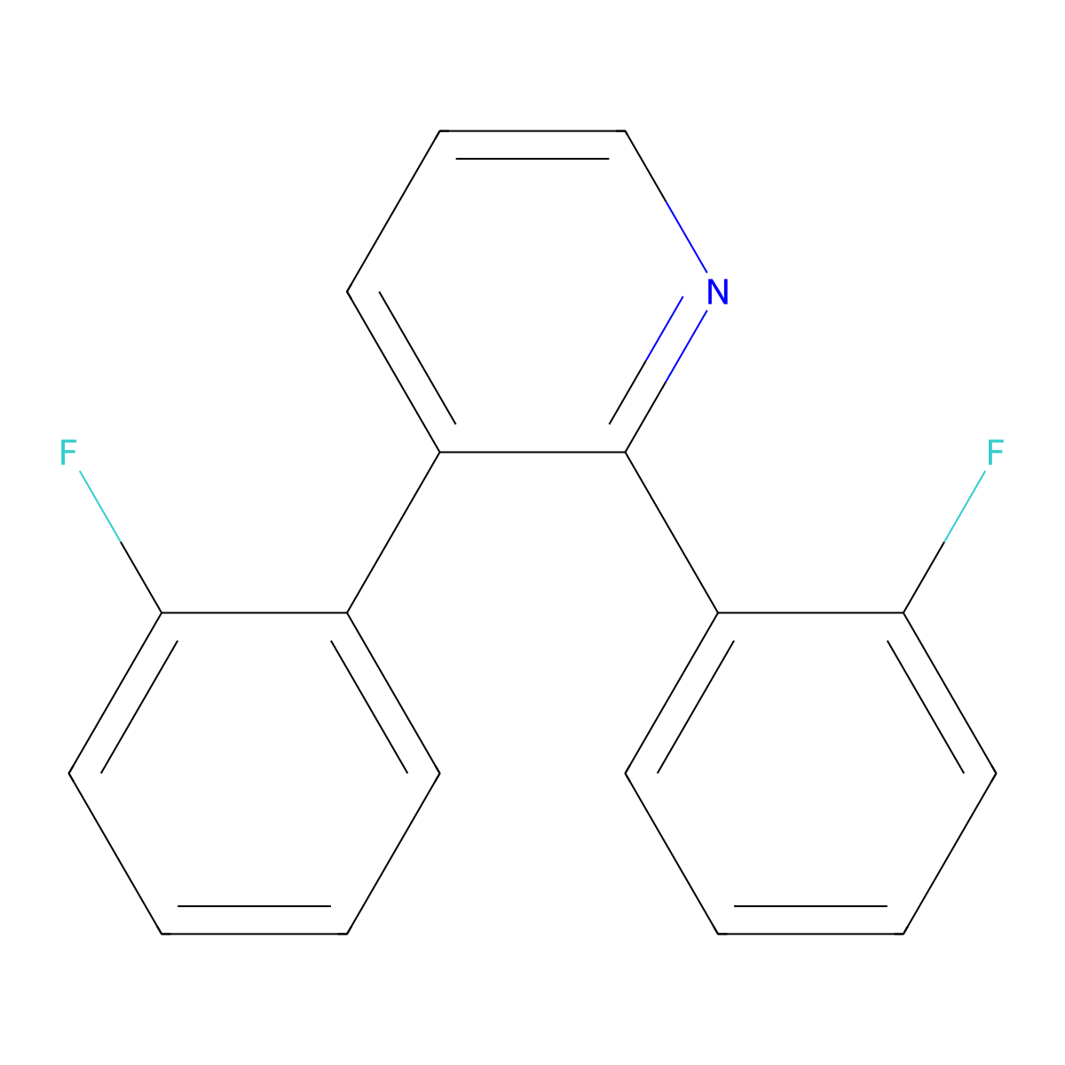 2,3-Bis(2-fluorophenyl)pyridine molecular structure, CAS 1214370-81-6