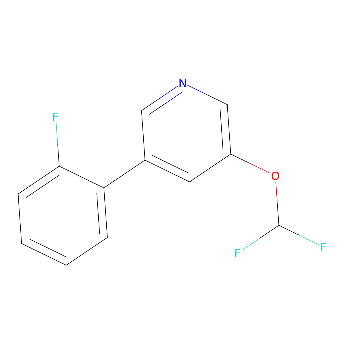 3-(Difluoromethoxy)-5-(2-fluorophenyl)pyridine molecular structure, CAS 1214370-82-7