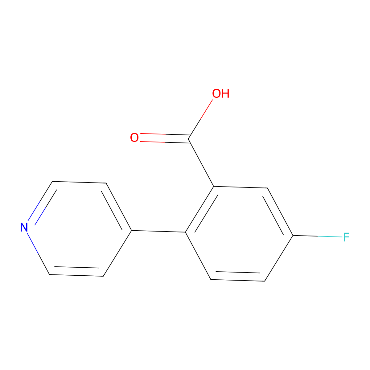 5-Fluoro-2-(pyridin-4-yl)benzoic acid molecular structure, CAS 1214370-85-0