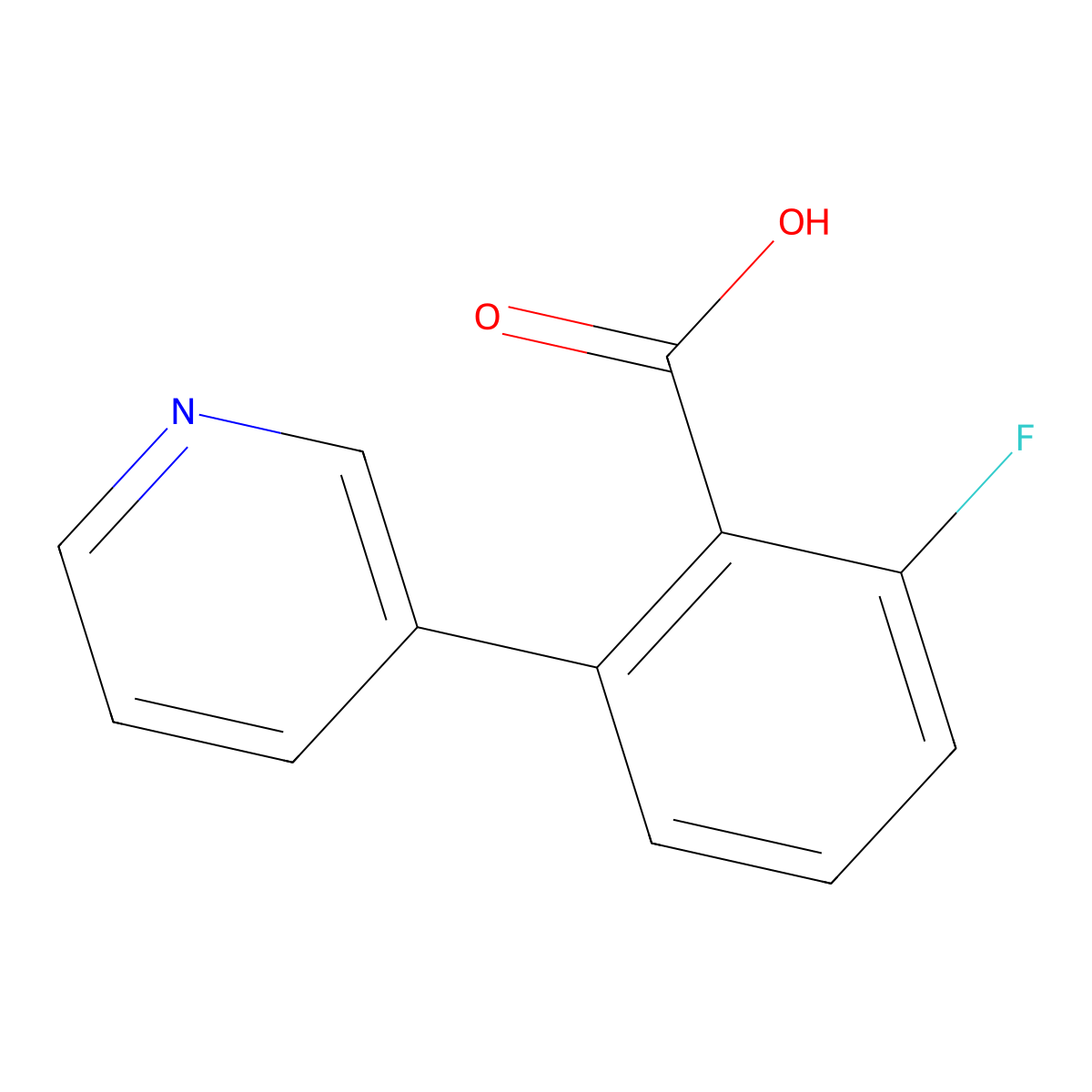 2-Fluoro-6-(pyridin-3-yl)benzoic acid molecular structure, CAS 1214370-89-4
