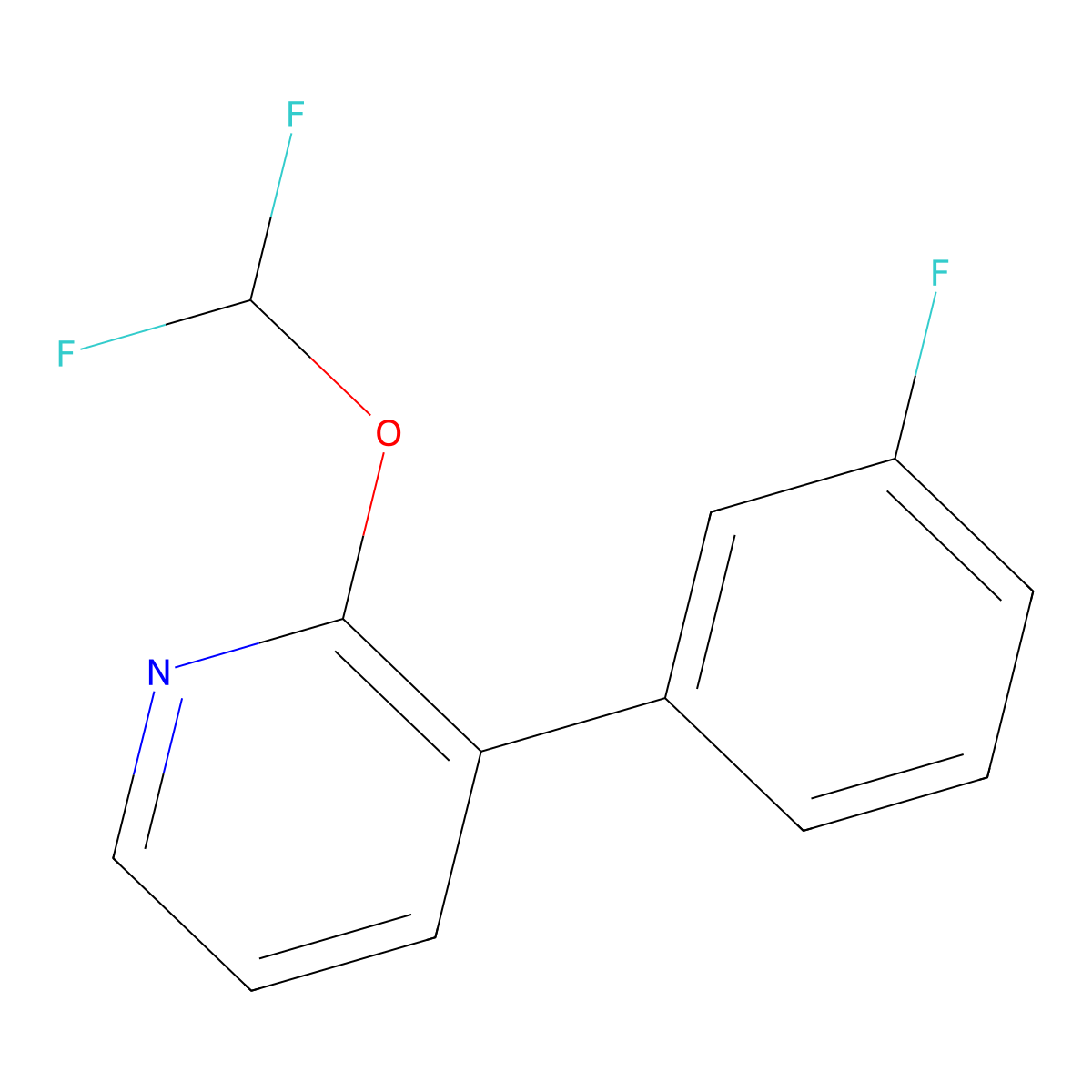 2-(Difluoromethoxy)-3-(3-fluorophenyl)pyridine molecular structure, CAS 1214370-95-2