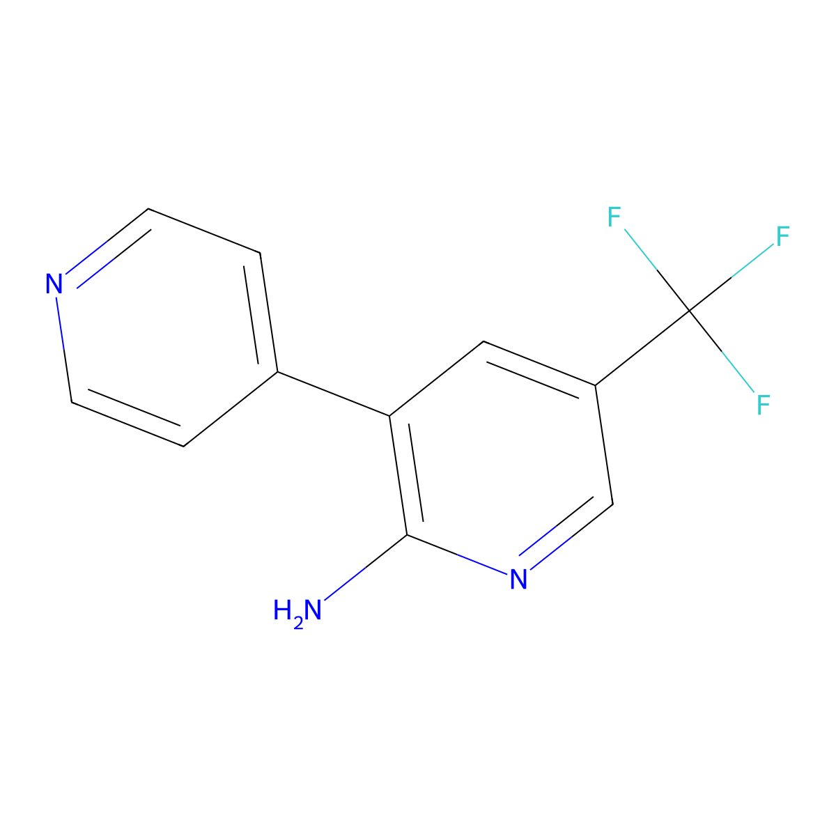 3-(Pyridin-4-yl)-5-(trifluoromethyl)pyridin-2-amine molecular structure, CAS 1214371-09-1