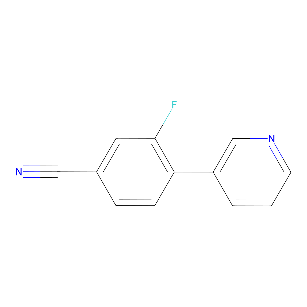 3-Fluoro-4-(pyridin-3-yl)benzonitrile molecular structure, CAS 1214371-15-9