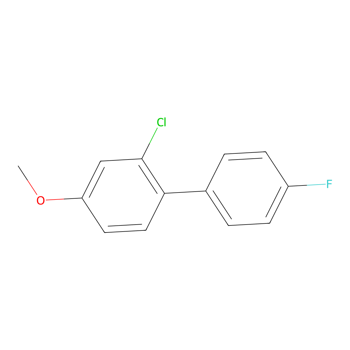 2-Chloro-4'-fluoro-4-methoxy-1,1'-biphenyl molecular structure, CAS 1214371-24-0