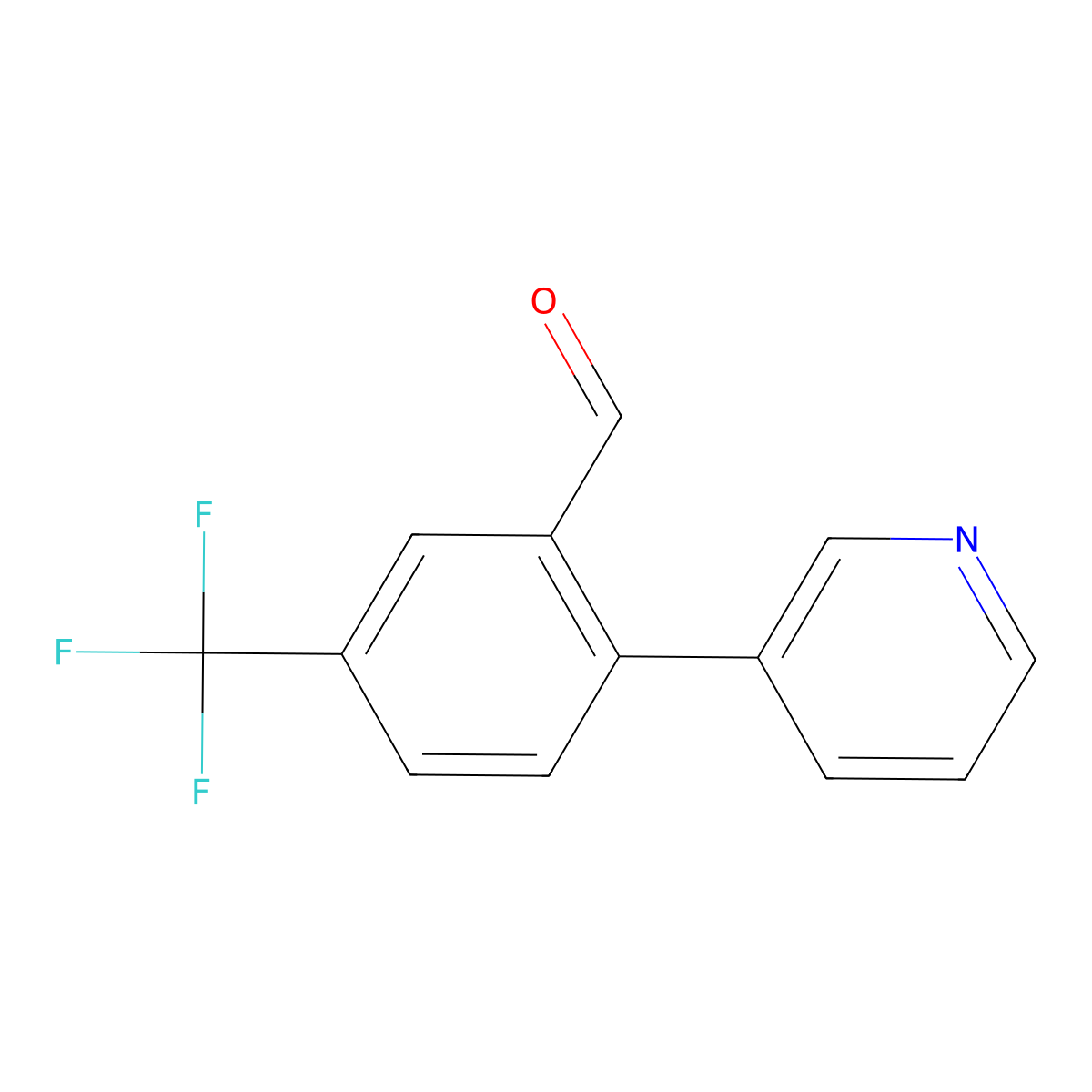2-(Pyridin-3-yl)-5-(trifluoromethyl)benzaldehyde molecular structure, CAS 1214371-32-0