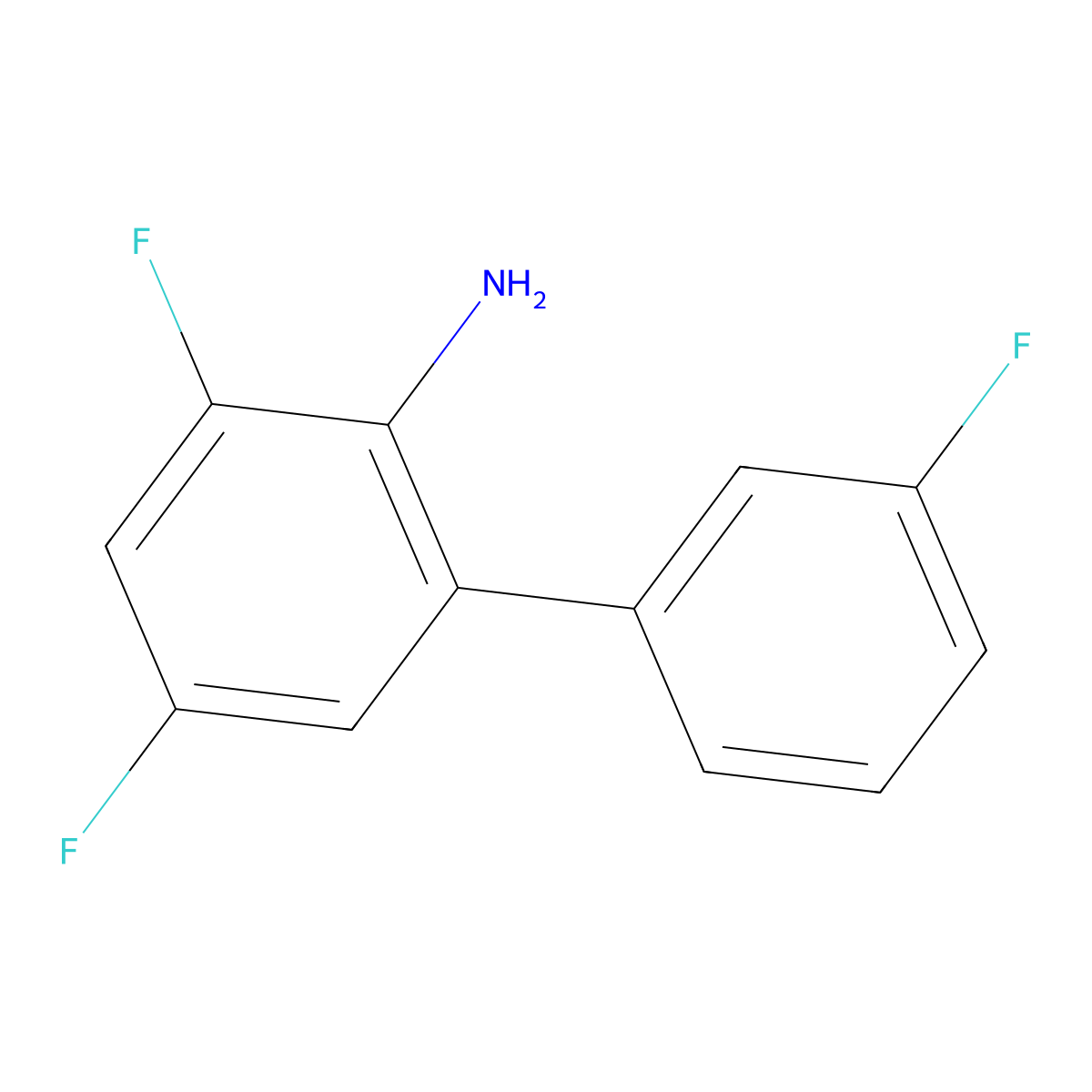 3,3',5-Trifluoro-[1,1'-biphenyl]-2-amine molecular structure, CAS 1214371-37-5