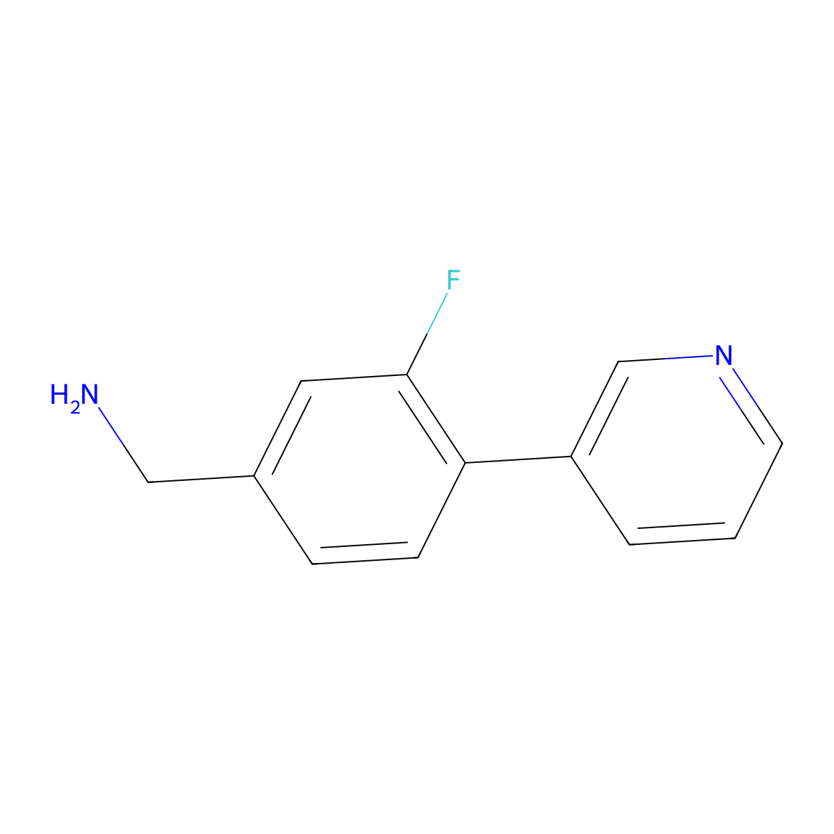 1-(3-Fluoro-4-(pyridin-3-yl)phenyl)methanamine molecular structure, CAS 1214371-43-3