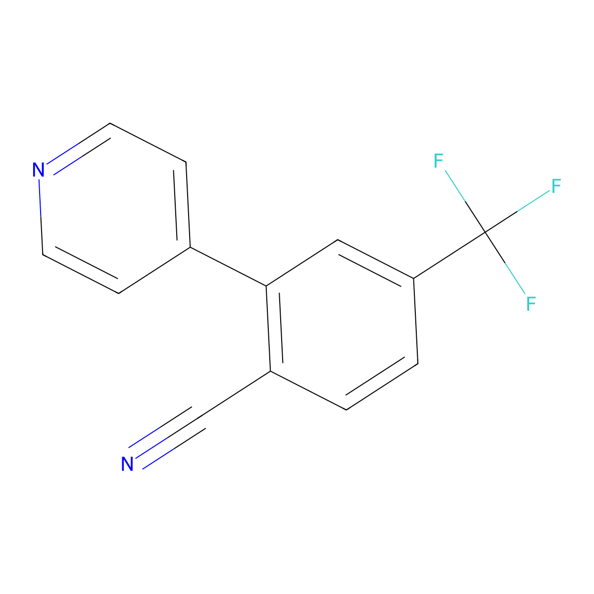 2-(Pyridin-4-yl)-4-(trifluoromethyl)benzonitrile molecular structure, CAS 1214371-44-4