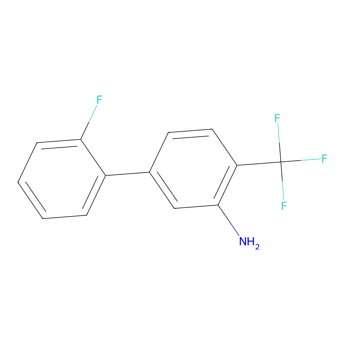 2'-Fluoro-4-(trifluoromethyl)biphenyl-3-amine molecular structure, CAS 1214371-63-7