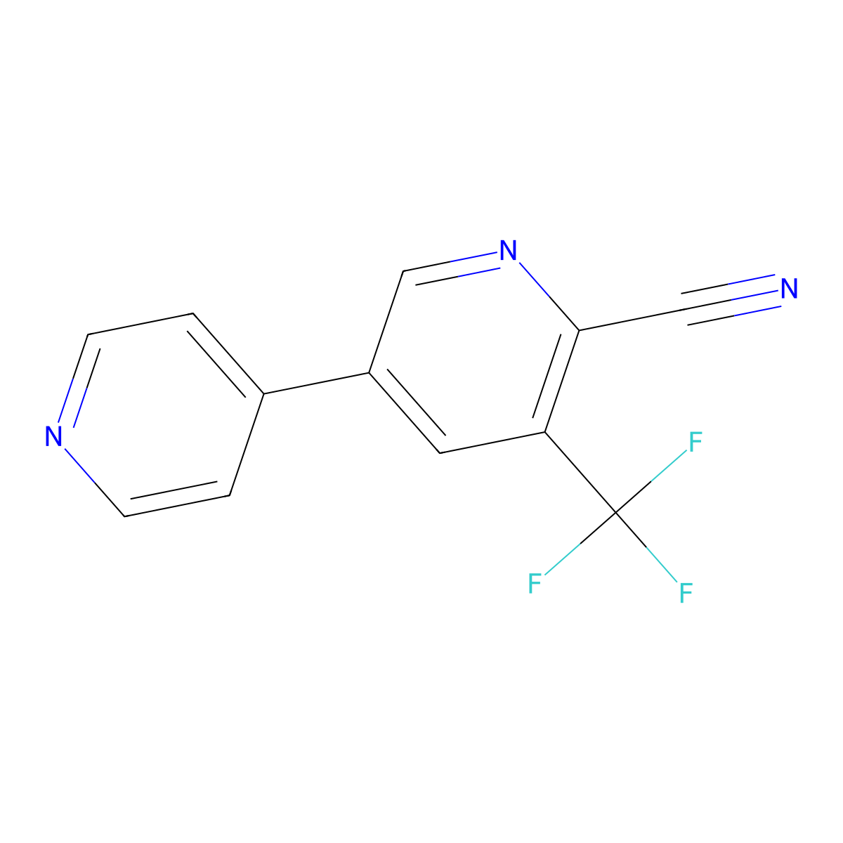 5-(Pyridin-4-yl)-3-(trifluoromethyl)picolinonitrile molecular structure, CAS 1214371-83-1