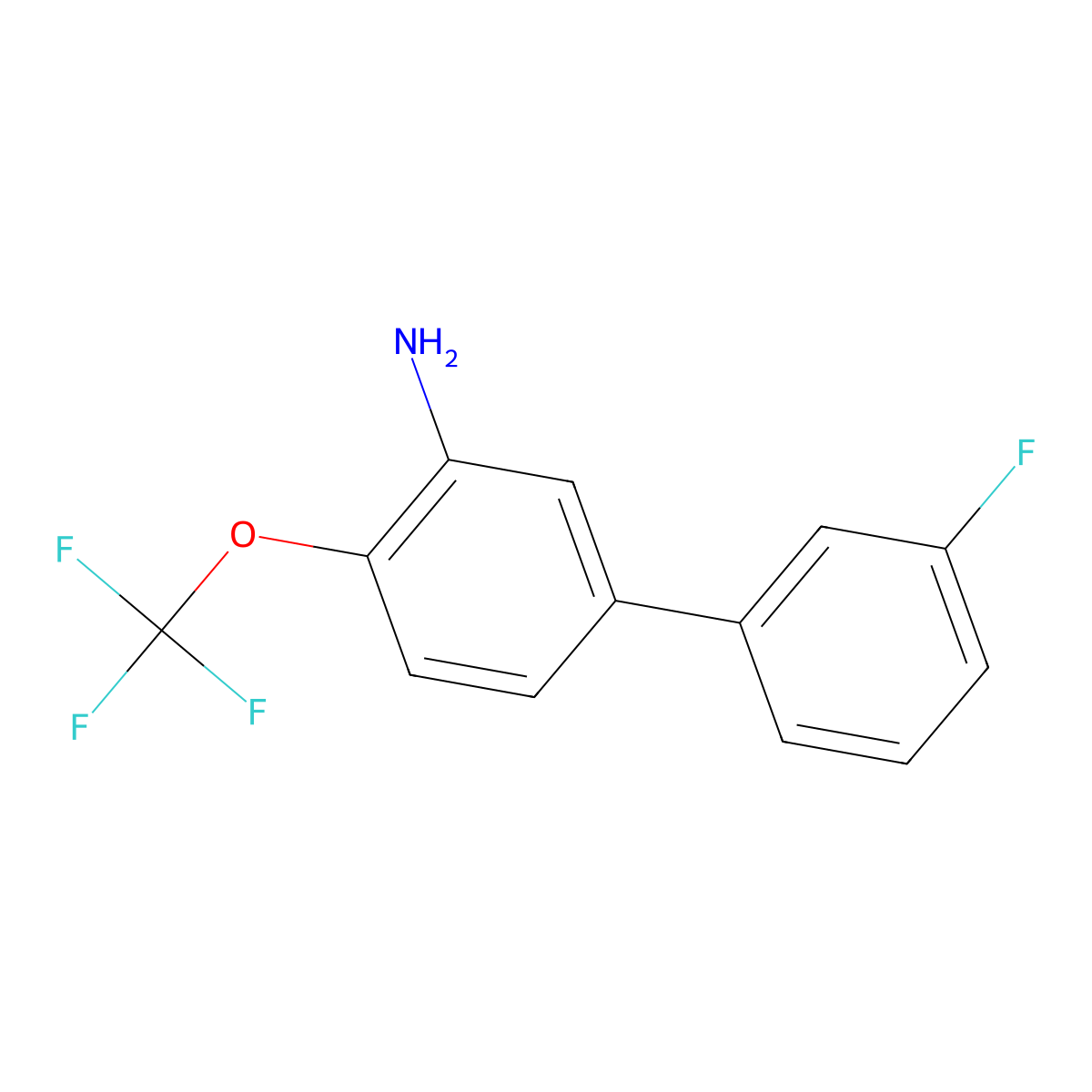 3'-Fluoro-4-(trifluoromethoxy)biphenyl-3-amine molecular structure, CAS 1214371-87-5