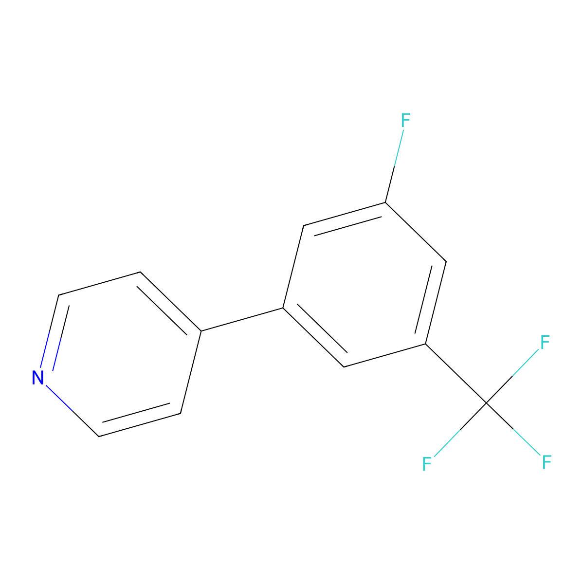 4-(3-Fluoro-5-(trifluoromethyl)phenyl)pyridine molecular structure, CAS 1214371-90-0