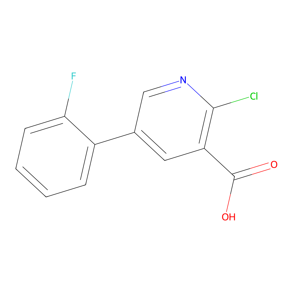 2-Chloro-5-(2-fluorophenyl)pyridine-3-carboxylic acid molecular structure, CAS 1214371-98-8