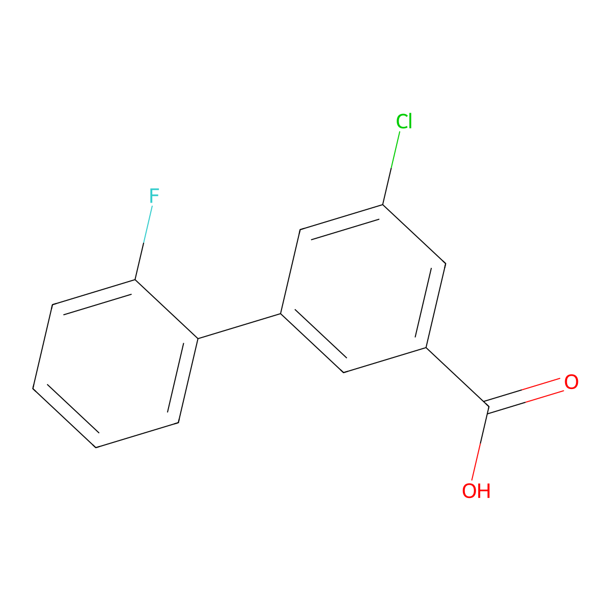 5-Chloro-3-(2-fluorophenyl)benzoic acid molecular structure, CAS 1214371-99-9